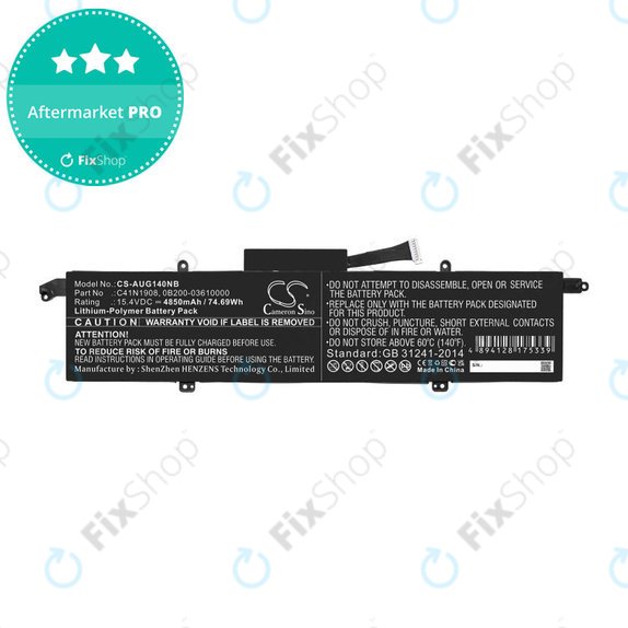 Baterie pentru Asus ROG Zephyrus G14 Ga401, 4850mAh, Li-Pol, 15.4V, C41N1908, HQ