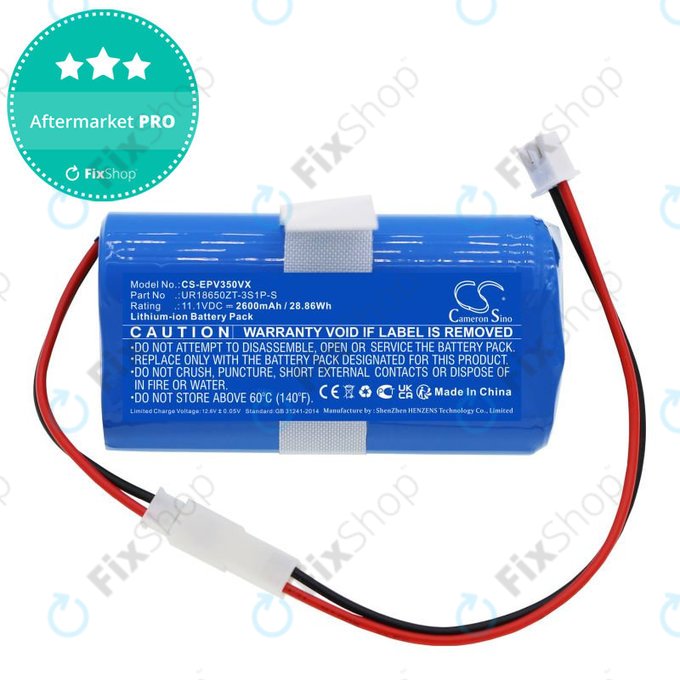 Baterie pentru Electropan Ilife V3S, 2600mAh, Li-Ion, 11.1V, UR18650ZT-3S1P-S, HQ