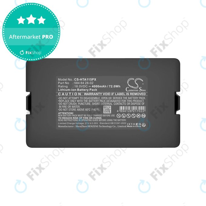 Baterie pentru Flymo Easilife 200, Gardena Automower 310, Husqvarna Automower 315X, 4000mAh, Li-Ion, 18.0V, 584 84 28-02, HQ