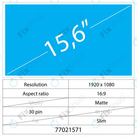 15.6 LCD NanoEdge Matte 30 pini Full HD Fără mânere