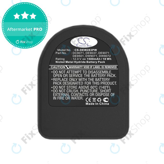 Baterie pentru Dewalt DCD940B2, DCD910KX, 1500mAh, Ni-MH, 12V, DC9071, DE9074, HQ