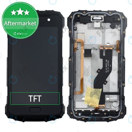 UleFone Armor 2 - Ecran LCD + Sticlă Tactilă + Ramă (Black) TFT