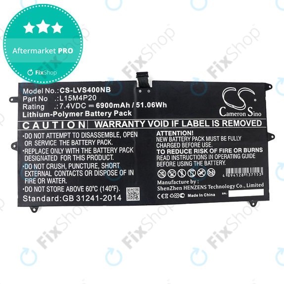 Baterie pentru Lenovo Yoga 4S, 900S, 6900mAh, Li-Pol, 7.4V, L15M4P20, HQ