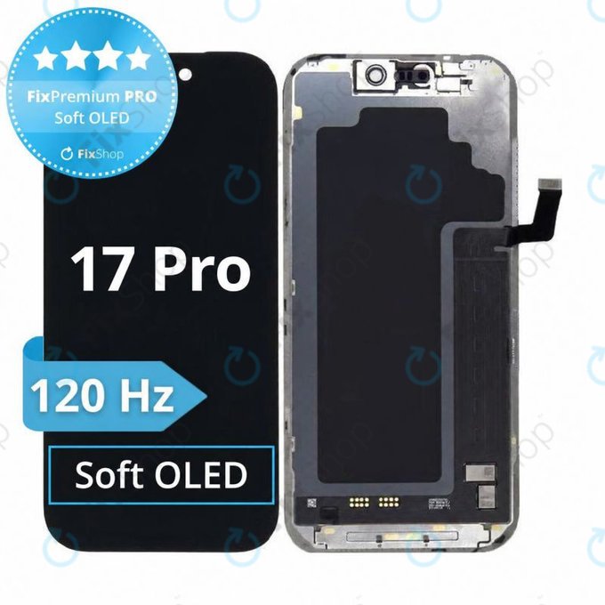 Ecran Soft OLED 120Hz pentru iPhone 17 Pro, Sticlă tactilă cu ramă, FixPremium PRO