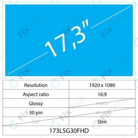 17.3 LCD Slim Lucios 30 pin FHD