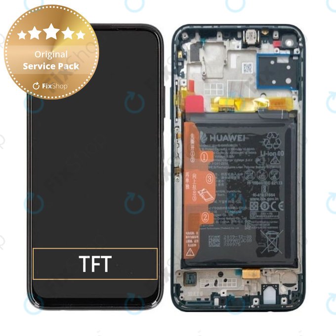 Huawei P40 lite - Ecran LCD + Sticlă Tactilă + Ramă + Baterie (Crush Green) - 02353KGA Genuine Service Pack