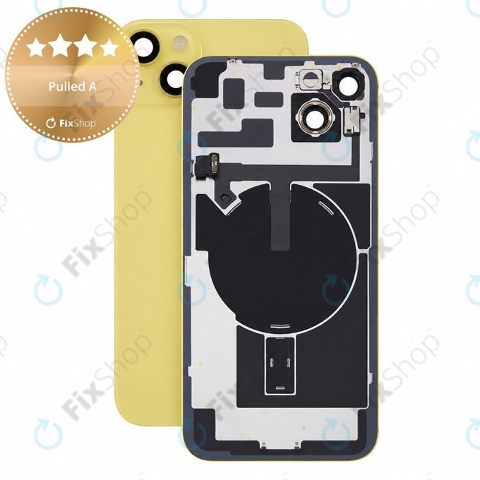 Sticlă carcasă spate pentru iPhone 14 Plus, Yellow, Pulled A