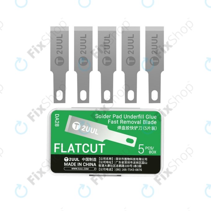 Lame pentru îndepărtarea adezivului underfill, tăietură plată, 2UUL DA28, 5 buc/pachet