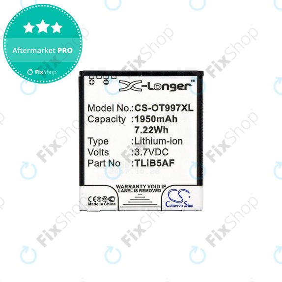 Baterie pentru Alcatel One Touch 997, X Pop, TCL S710, S800, 1950mAh, Li-Ion, 3.7V, TLiB5AF, HQ