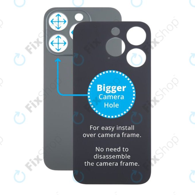 Apple iPhone 15 Pro - Sticlă Carcasă Spate cu Orificiu Mărit pentru Cameră (Black Titanium)