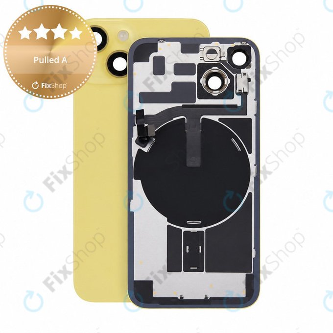 Sticlă carcasă spate pentru iPhone 14, Yellow, Pulled A