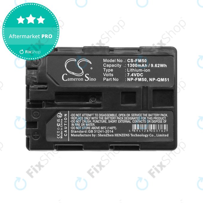 Baterie pentru Sony CCD-TR108, Cyber-shot DSC-S50, 1300mAh, Li-Ion, 7.4V, NP-QM51, HQ
