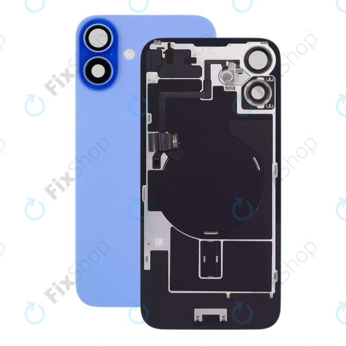 Apple iPhone 16 - Sticlă pentru carcasa din spate + Sticlă cameră + Placă metalică + Magneți MagSafe (Ultramarine)