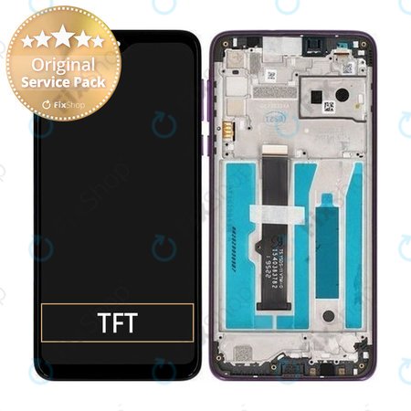 Motorola One Macro - Ecran LCD + Sticlă tactilă + Ramă (Ultra Violet) - 5D68C15387 Genuine Service Pack