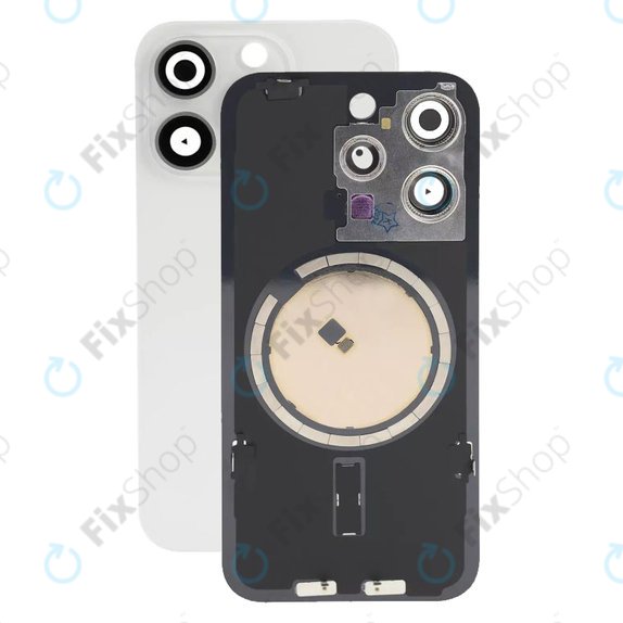 Apple iPhone 15 Pro - Sticlă pentru carcasa din spate cu piese mici (White Titanium)
