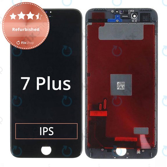 Ecran pentru iPhone 7 Plus, Black, Sticlă tactilă cu ramă, Refurbished