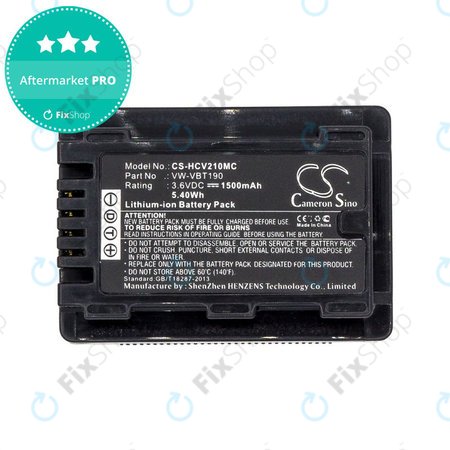 Baterie pentru Panasonic HC-V210, 1500mAh, Li-Ion, 3.6V, VW-VBT190, HQ