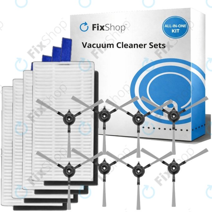Set de piese de schimb pentru Xiaomi Robot Vacuum E5 (4x Filter, 8x Perie laterală)