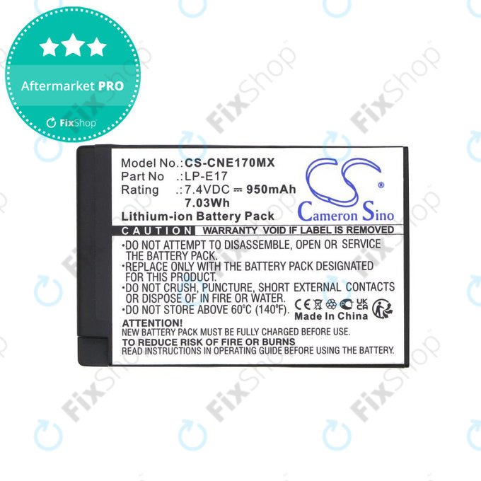 Baterie pentru Canon EOS, 950mAh, Li-Ion, 7.4V, LP-E17, HQ