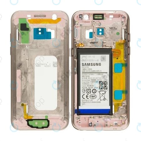 Samsung Galaxy A3 A320F (2017) - Ramă Mijlocie + Baterie (Auriu) - GH82-13667B Genuine Service Pack