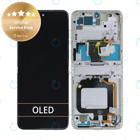 Motorola Razr 40 - Ecran LCD + Sticlă Tactilă + Ramă (Vanilla Cream) - 5D68C22835 Genuine Service Pack