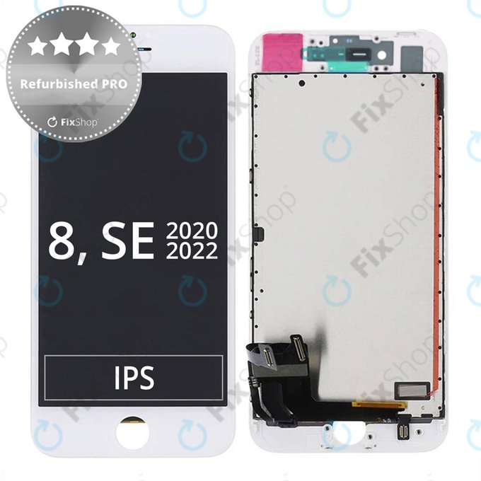 Apple iPhone 8, SE (2020), SE (2022) - Ecran LCD + Sticlă Tactilă + Ramă (White) Refurbished PRO