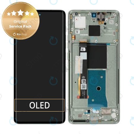 Motorola Edge 40 - Ecran LCD + Sticla Tactilă + Ramă (Nebula Green) - 5D68C22672 Genuine Service Pack