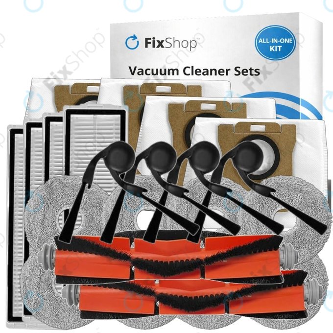 Set de piese de schimb pentru Xiaomi Robot Vacuum 5, 5 Pro (2x Perie principală, 4x Filter, 4x Perie laterală, 8x Mop, 4x Sac de praf)