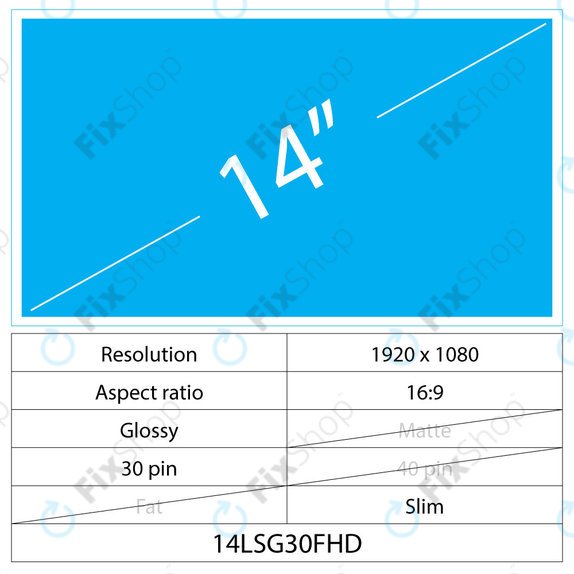 14 LCD Slim Lucios 30 pin FHD