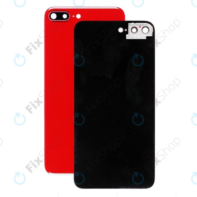 Apple iPhone 8 Plus - Sticlă Carcasă Spate cu Suport Cameră (Red)