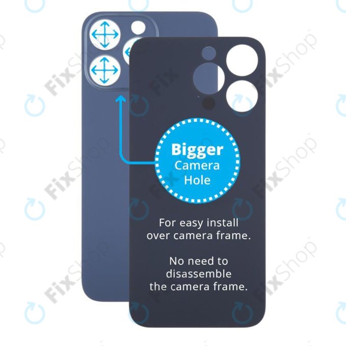 Apple iPhone 15 Pro Max - Sticlă Carcasă Spate cu Orificiu Mărit pentru Cameră (Blue Titanium)