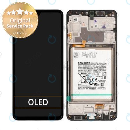 Samsung Galaxy M32 M325F - Ecran LCD + Sticlă Tactilă + Ramă + Baterie (Black) - GH82-26192A Genuine Service Pack