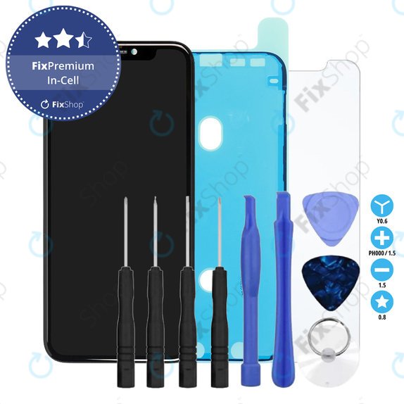 Ecran In-Cell FHD pentru iPhone 11, Sticlă tactilă cu ramă, Adeziv (Adhesive), Sticlă temperată, Unelte, FixPremium