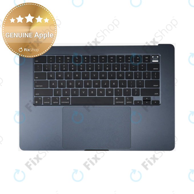 Ramă superioară tastatură pentru MacBook Air 15", A3114 (2024), cu tastatură US și baterie, Midnight, 661-40269, Genuine Apple
