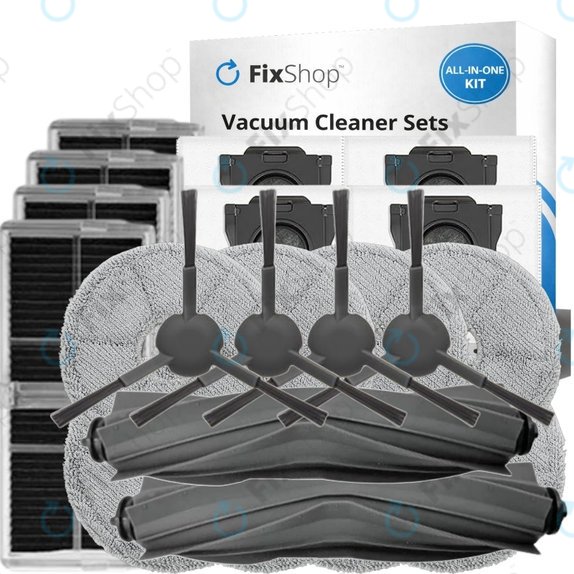 Set de piese de schimb pentru Xiaomi Dreame Mova E30 Ultra (2x Perie principală, 4x Filter, 4x Perie laterală, 8x Mop, 4x Sac de praf)