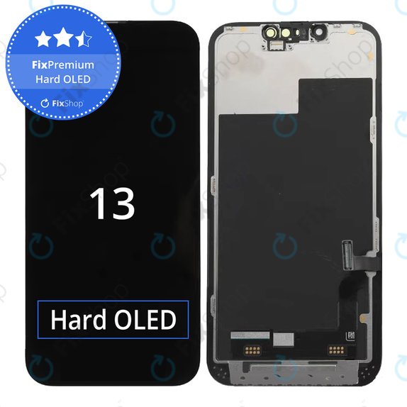 Ecran Hard OLED pentru iPhone 13, Sticlă tactilă cu ramă, FixPremium