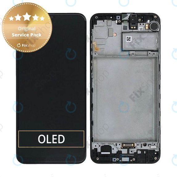 Samsung Galaxy M21 M215F - Ecran LCD + Sticlă Tactilă + Ramă (Black) - GH82-22509A, GH82-22836A, GH82-21266A, GH82-21265A Genuine Service Pack