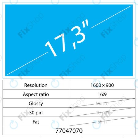 17.3 LCD Fat Lucios 30 pin HD+