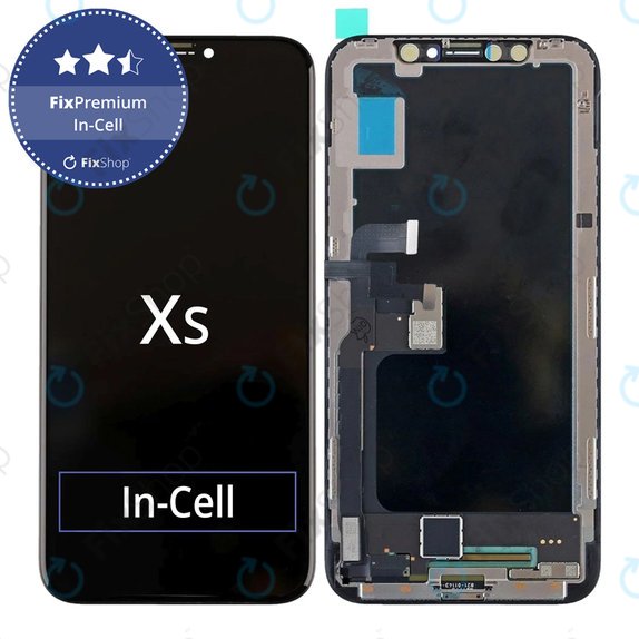 Ecran In-Cell pentru iPhone XS, Sticlă tactilă cu ramă, FixPremium