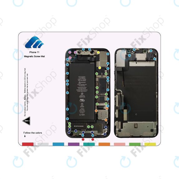 Organizator magnetic de șuruburi cu diagramă (iPhone 11)