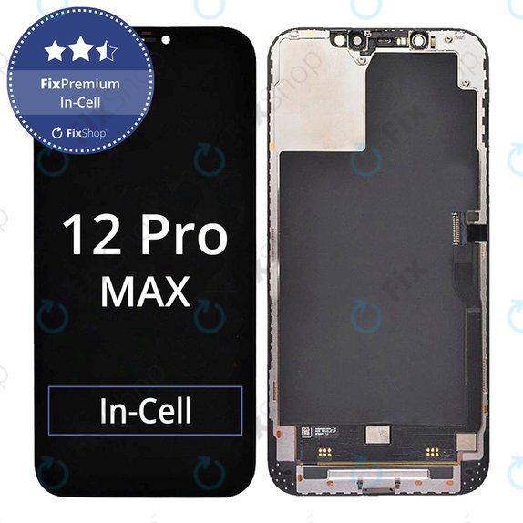 Ecran In-Cell FHD pentru iPhone 12 Pro Max, Sticlă tactilă cu ramă, FixPremium