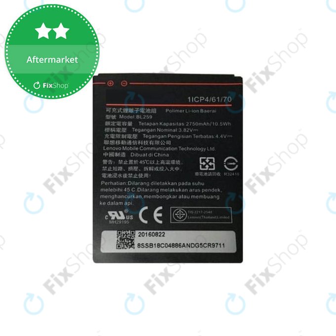 Lenovo VIBE K5 A6020a40, K5 Plus A6020a46, C2 K10a40 - Baterie BL259 2750mAh