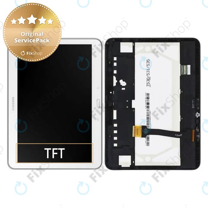 Samsung Galaxy Tab 4 10.1 T530 - Ecran LCD + Sticlă Tactilă + Ramă (White) - GH97-15849B Genuine Service Pack
