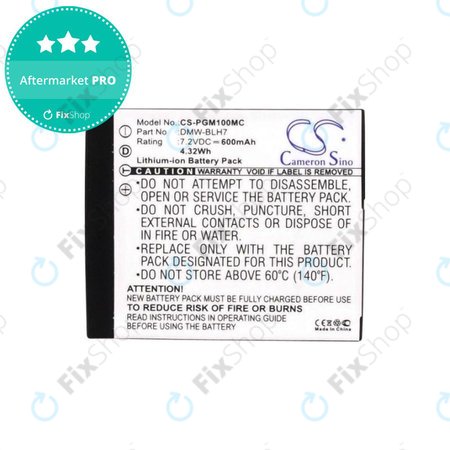 Baterie pentru Panasonic Lumix DMC, 600mAh, Li-Ion, 7.2V, DMW-BLH7, HQ