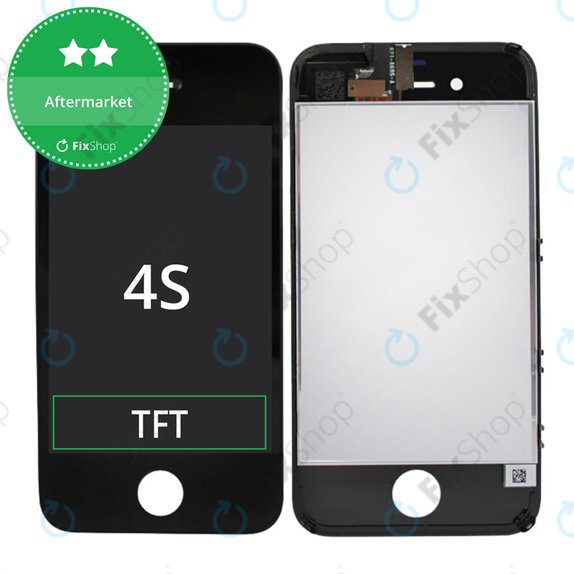 Ecran pentru iPhone 4S, Black, Sticlă tactilă cu ramă