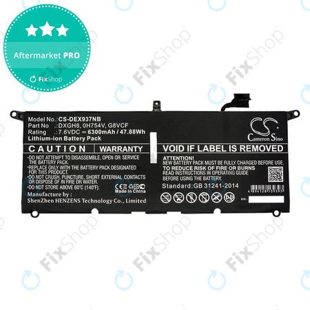 Baterie pentru Dell XPS 13 9370, 6300mAh, Li-Ion, 7.6V, DXGH8, HQ