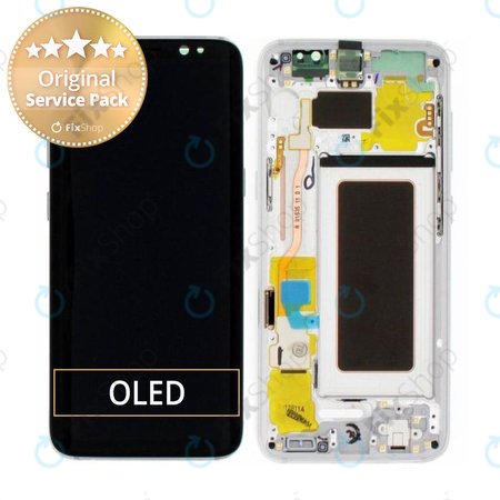 Samsung Galaxy S8 G950F - Ecran LCD + Sticlă Tactilă + Ramă (Arctic Silver) - GH97-20457B, GH97-20473B, GH97-20458B, GH97-20629B Genuine Service Pack