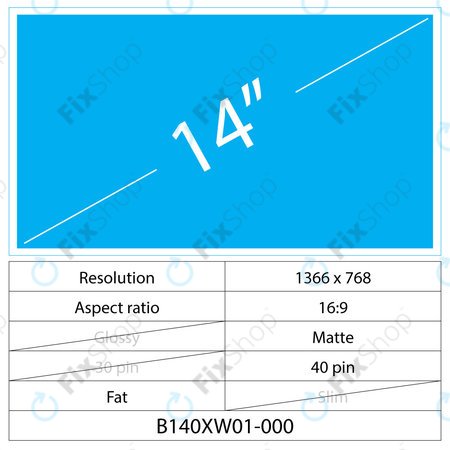14 LCD Fat Mat LED 40 pin (Stâng Conector)