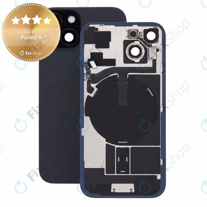 Sticlă carcasă spate pentru iPhone 15, Black, Pulled A