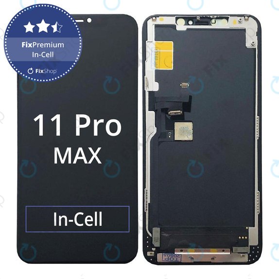 Ecran In-Cell FHD pentru iPhone 11 Pro Max, Sticlă tactilă cu ramă, FixPremium